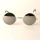 UB John Lennon Style Mirror Lens Sunglass - Gold Mirror