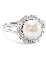 Bella Pearl Halo Pearl Ring, Size 6