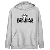 Black Belt In Surf Boat Rowing Sports Mens Hoodie (Heather Gray, Sizes X-Small - XXX-Large)