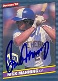 Rick Manning autographed Baseball Card (Milwaukee Brewers) 1986 Donruss #368