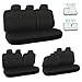 Full Set Black & Beige Seat Covers for Car Auto SUV Polyester Cloth - 60/40 Split Rear Bench