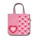 HEARTS - Pink Canvas Tote Bag with 4 Pockets