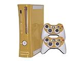 Xbox 360 Skin - NEW - GALLANT GOLD system skins faceplate decal mod