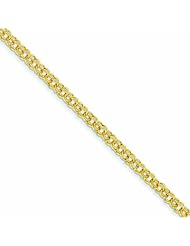 Genuine 14K Yellow Gold 7In 3.75mm Solid Double Link Charm Bracelet 7 Inches 5 Grams Of Gold 100% Satisfaction Guaranteed.