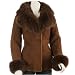 Women's Lamb Shearling Coat with Fox Fur Trim