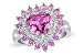 3 3/4 Carat Pink Topaz & Diamond Sterling Silver Heart Ring