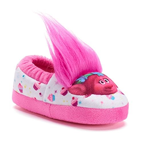 DreamWorks Trolls Poppy Toddler Girls Slippers (MD 7/8, Pink)