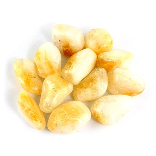 Crystal Allies Materials: 1lb Bulk Tumbled Citrine Stones from Brazil - Large 1" Natural Polished Gemstone Supplies for Wicca, Reiki, and Energy Crystal Healing *Wholesale Lot*