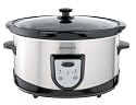 Micromark MM52151Programmable Slow Cooker Brushed Stainless Steel & Black 6.2L