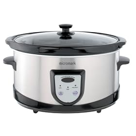 Micromark MM52151Programmable Slow Cooker Brushed Stainless Steel & Black 6.2L