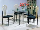 5 Piece Black & Gold Finish Table Set SHIPS FOR ONLY $4.95!