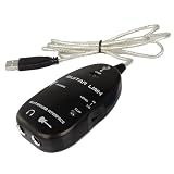 Black Guitar to USB Interface Link Cable Audio Adapter for PC/MAC Recording with Variable-speed File Playback Function for MP3, WAV,AIFF Audio Files(support vista and MAC)