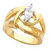 Choice of White or Yellow Gold 0.73 ct. D-SI2 Certified Marquise Diamond Solitaire Ring