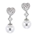 Sterling silver heart cz diamond earrings