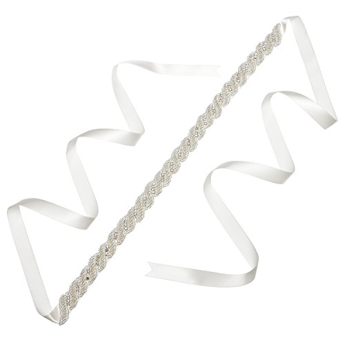Remedios Crystal Embellished Satin Sash Style Bridal Wedding Belt
