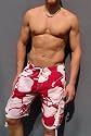Hawaii-Short - Red Beach Badehose Herren Beachshort - long Badeshort over knee