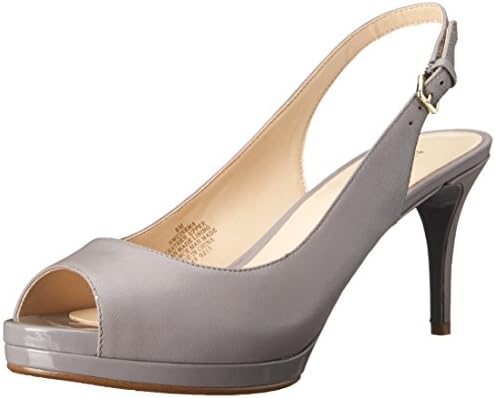 Nine West Women's Cinema Leather Dress Pump, Grey Kid, 9 M US