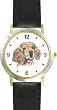 Cocker Spaniel JP Dog - WATCHBUDDY&reg; DELUXE TWO-TONE THEME WATCH - Arabic Numbers - Black Leather Strap-Children's Size-Small ( Boy's Size & Girl's Size )