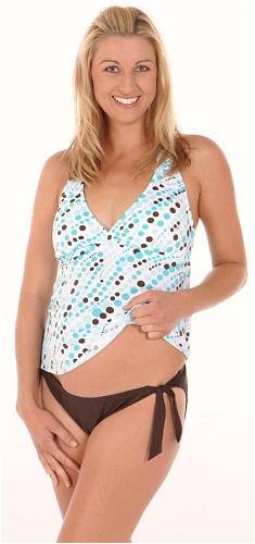 Prego dot retro halter maternity tankini - S & L