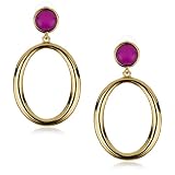 Trina Turk Athena Gold Hoop Earrings In Hot Pi