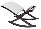Betterlife Fleece Cotton Cover Rocking Leg Rest Foot Stool Mahagony Support Feet