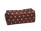Small Cosmetic Bag for Home or Travel -- Many Colors To Choose From, Brown-White Polka