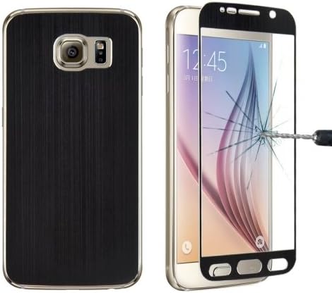 0.3mm Front + Back Brushed Texture Titanium Alloy Full Screen Tempered Glass Screen Protector for Samsung Galaxy S6 / G920(Black)