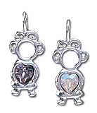 Solid Sterling Silver Girl Birthstone Buddies Charm