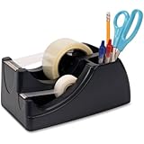 Officemate Recycled 2-In-1 Heavy Duty Tape Dispenser, Black (96690)