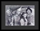 Wizard of Oz (B&W Group) Movie Framed & Matted Poster Print - 16 X 20