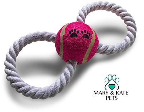 Dog Toy for Small Dogs and Puppies by Mary & Kate Pets; Interactive Tug of War Rope, Great for Fetch and Puppy Training