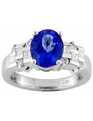 18K White Gold Tanzanite and Diamond Ring -- LIFETIME WARRANTY
