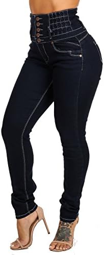 Vior High Waisted Butt Lifting Levanta Cola Colombian Design Skinny Jeans 10596K