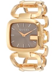 Gucci Womens YA125408 G-Gucci Brown Sun-Brushed Dial Stainless Steel Watch