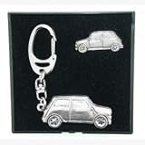 Pewter Keyring and Pin Badge Gift Set-Mini Cooper