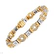 Bracelet With 2.15ctw Genuine Clean Diamonds 14K Two tone Gold. Total item weight 22.7g Length 7.25in