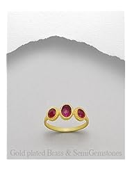 Ruby Ring In Brass