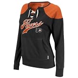 NHL Women's Philadelphia Flyers Boatneck Long Sleeve Top (Black, Large)
