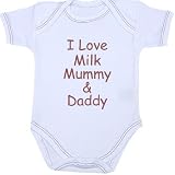 from Niccolas B I Love Milk, Mummy & Daddy Baby Bodysuit Vest Newborn -12 months in 9 Colours