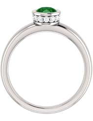 14K White Gold 7.00x5.00mm Oval Cut Chrome Tourmaline and Diamond Ring -- LIFETIME WARRANTY