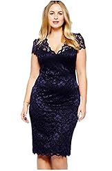 Plus Size Sexy V-neck Lace Floral Print Spring Summer Fall Prom Dress 
