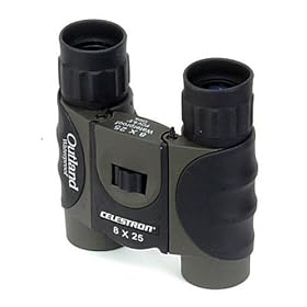 Click here to buy Celestron Outland 8X25 Compact Waterproof Binoculars with Rubber Coating and Comfort Grip by Celestron.