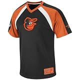 MLB Baltimore Orioles Jetstream V-Neck Synthetic Raglan Fashion Top Men's