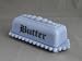 Blue Delphite Glass Quarter Stick Covered Butter Dish