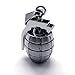 KONOV Stainless Steel Grenade Pendant Mens Necklace (Silver) 24 inch Chain