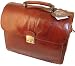 Mancini Brown Vegetable Tan Cowhide Leather Briefcase Laptop