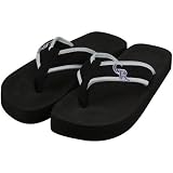 MLB Colorado Rockies Unisex Basic Flip Flops - Black (Small)