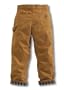 Carhartt Boy's 8 - 16 Washed Duck Dungaree - Flannel Lined (Carhartt Brown) - 16 - Regular