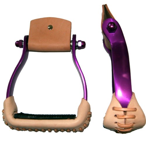 Aluminum Barrel Racing Stirrups Purple