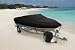BLACK HEAVY DUTY WATERPROOF MOORING BOAT COVER FITS LENGTH 12' 13' 14' SUPERIOR TRAILERABLE BOAT COVERS 300 DENIER V-HULL FISHING ALUMINUM SKI BOAT PRO BASS INBOARD OUTBOARD BOAT COVERS